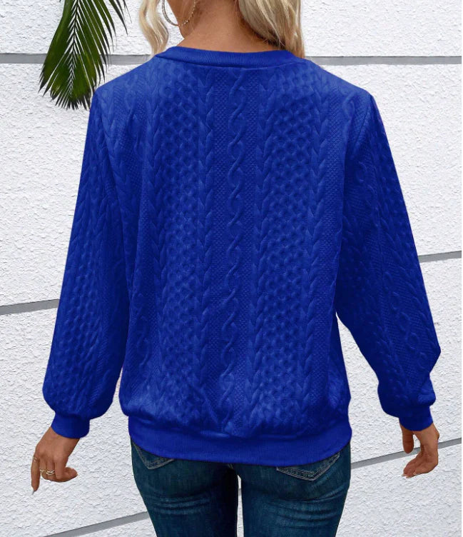 Sabine – Pull zippé en maille torsadée chic