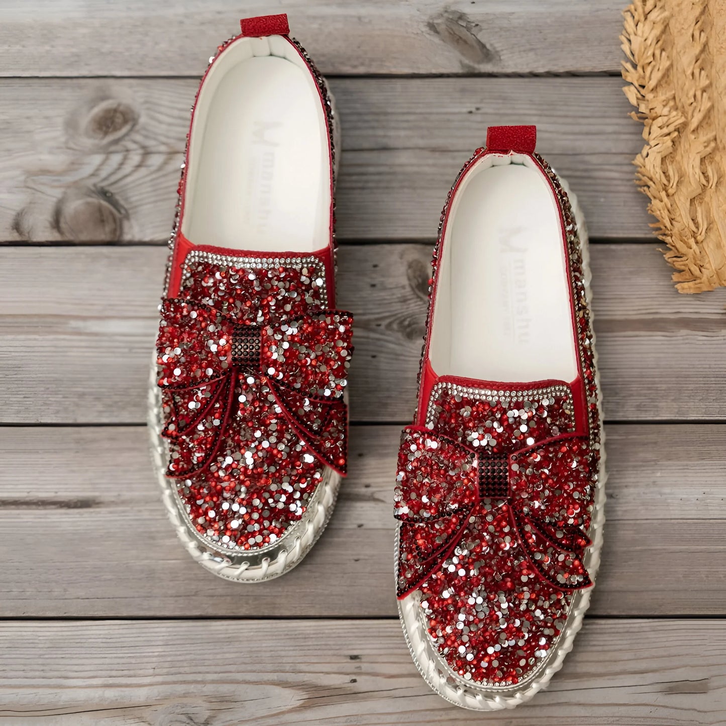 Isabeau – Mocassins décontractés ornés d'un nœud en strass