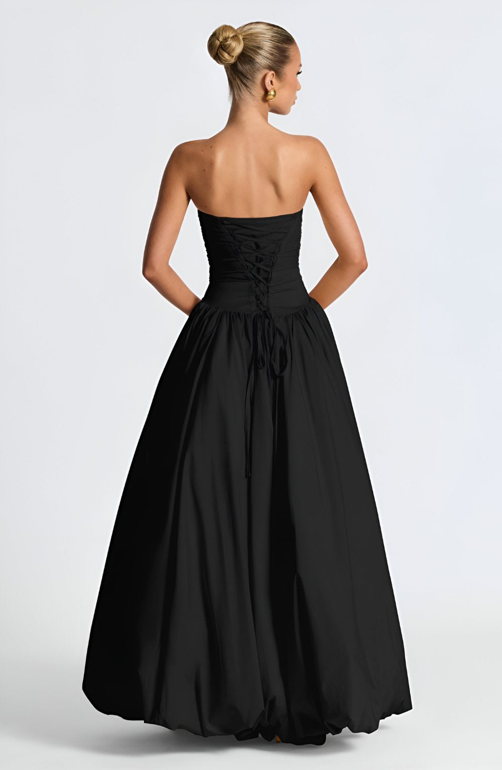 Émilienne – Robe longue bustier bouffante boule