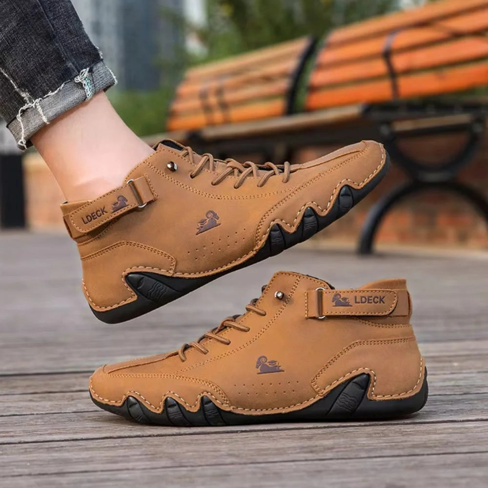 Nicolas - Mocassins en cuir à scratch pour homme