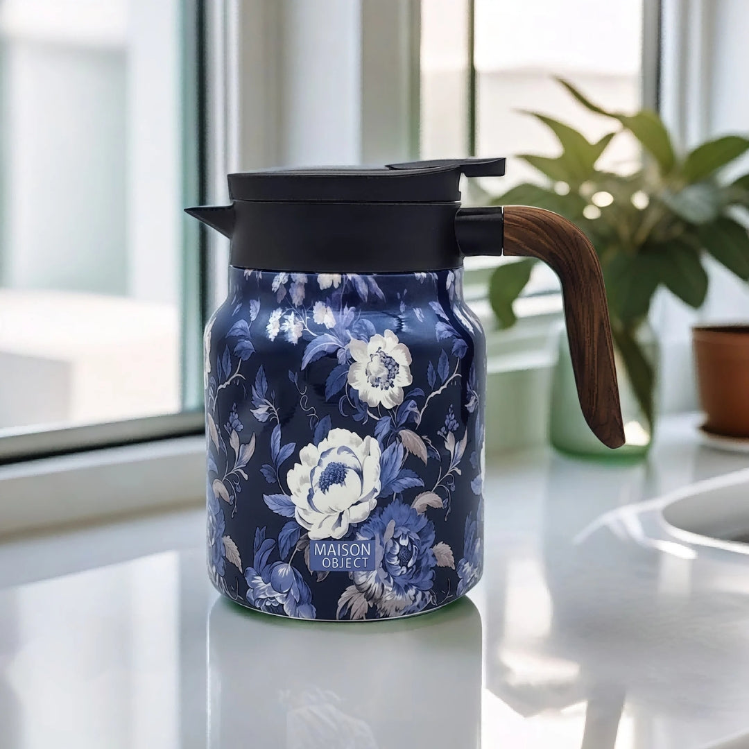 Jardin – Thermos floral avec poignée à double texture