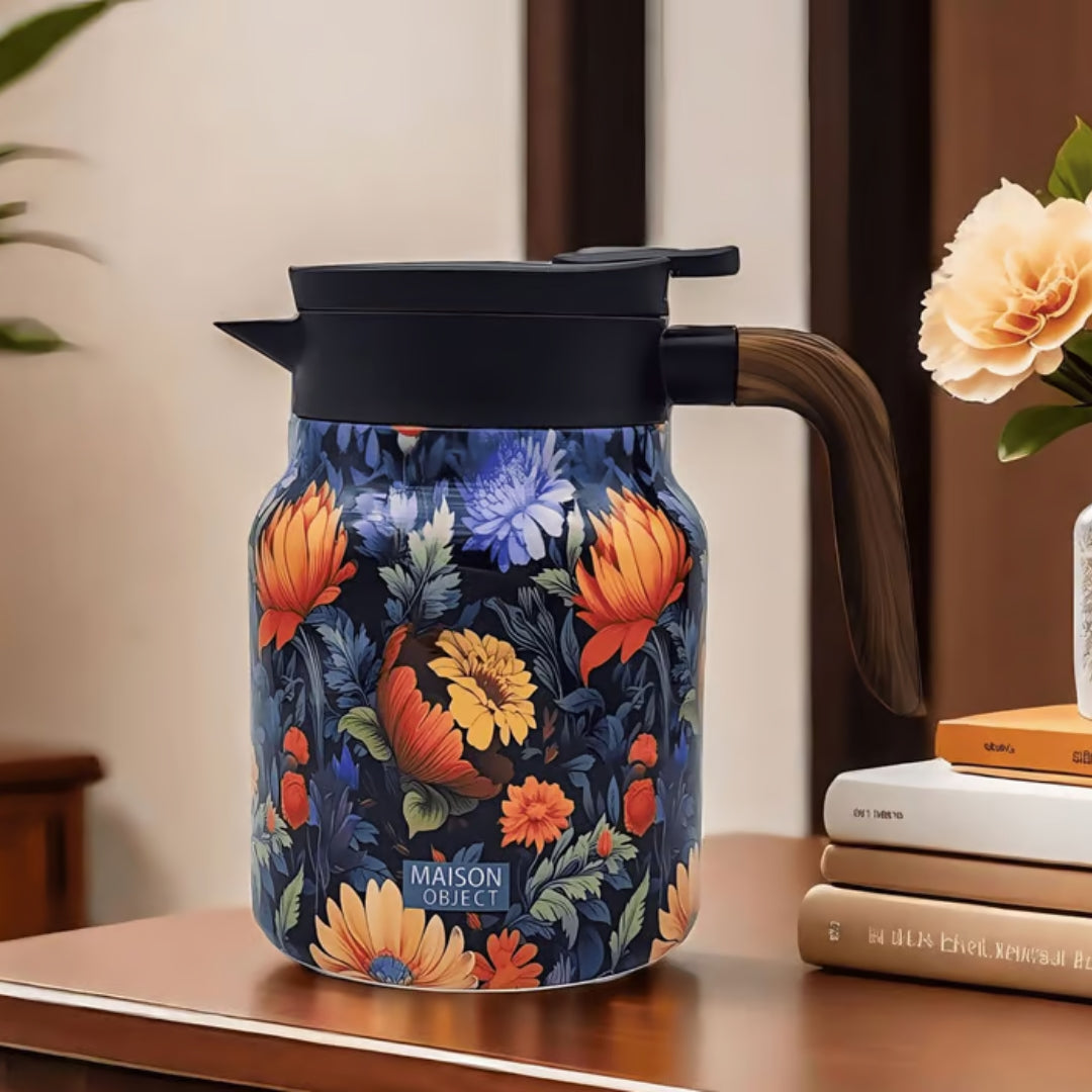 Jardin – Thermos floral avec poignée à double texture