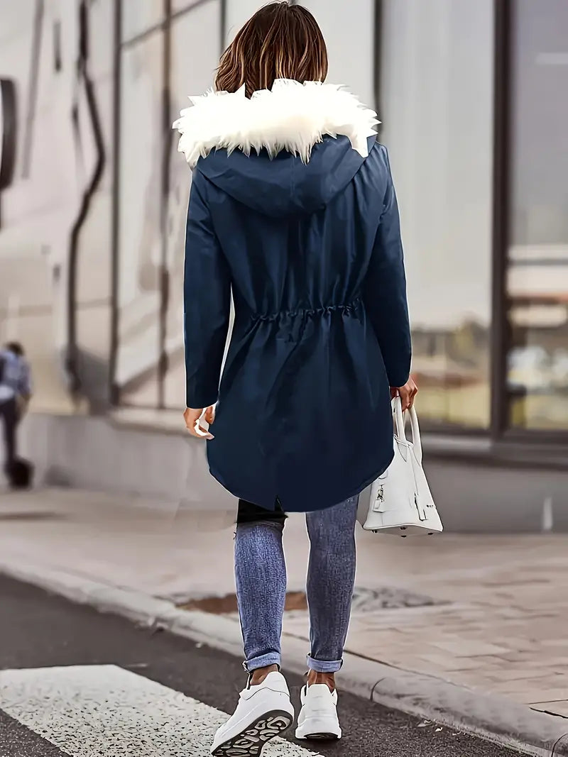 Åshild - Parka à capuche avec bordure en fourrure
