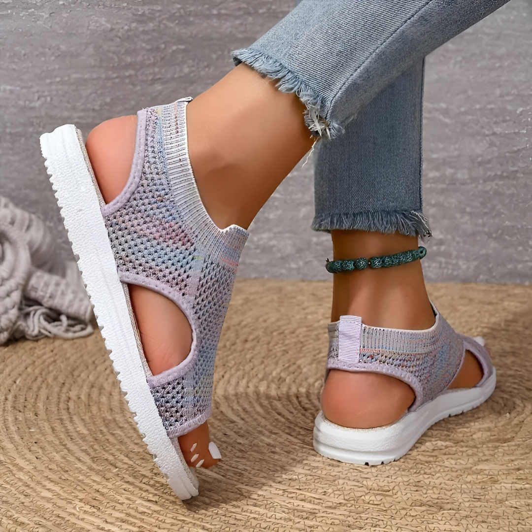 GERDA - SANDALES EN MAILLE EXTENSIBLE TRICOTÉ COLORÉES
