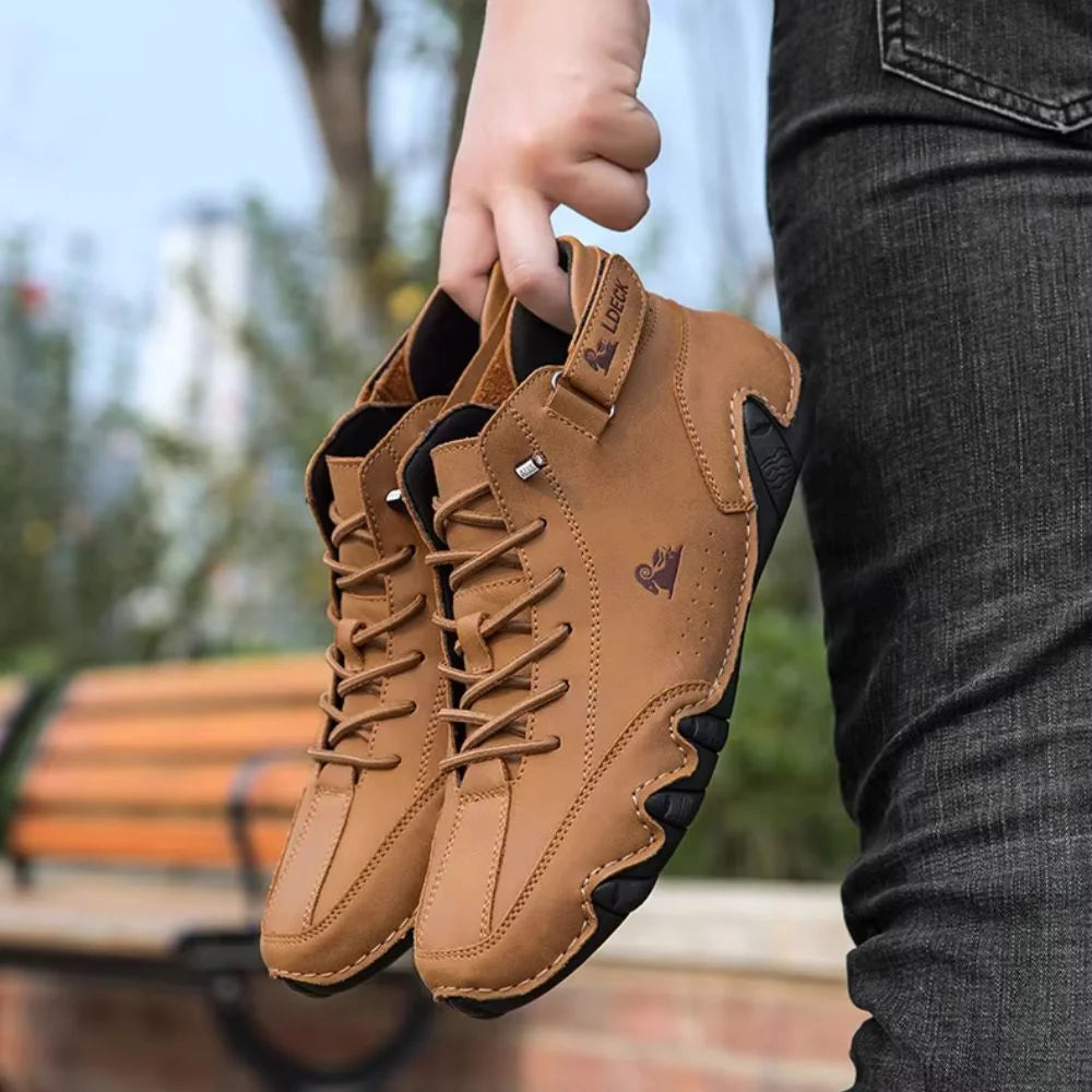 Nicolas - Mocassins en cuir à scratch pour homme