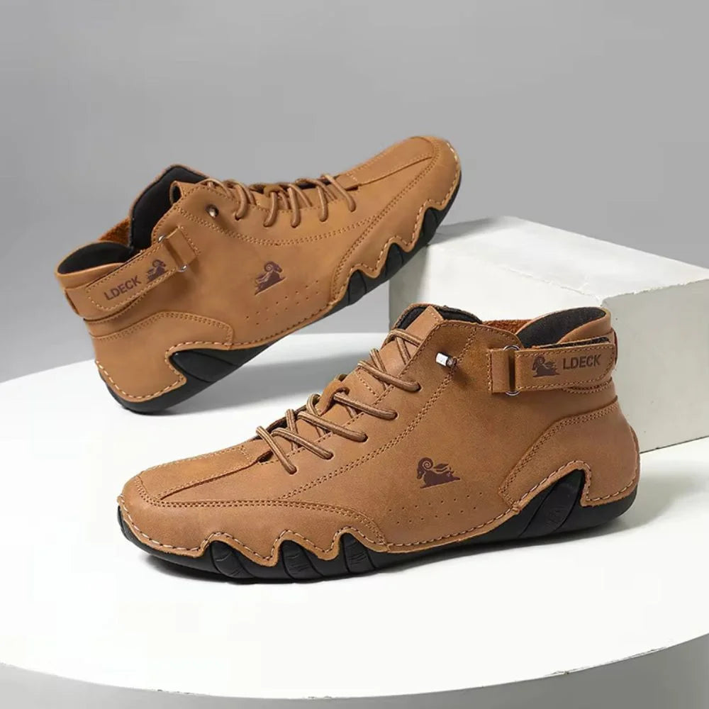 Nicolas - Mocassins en cuir à scratch pour homme