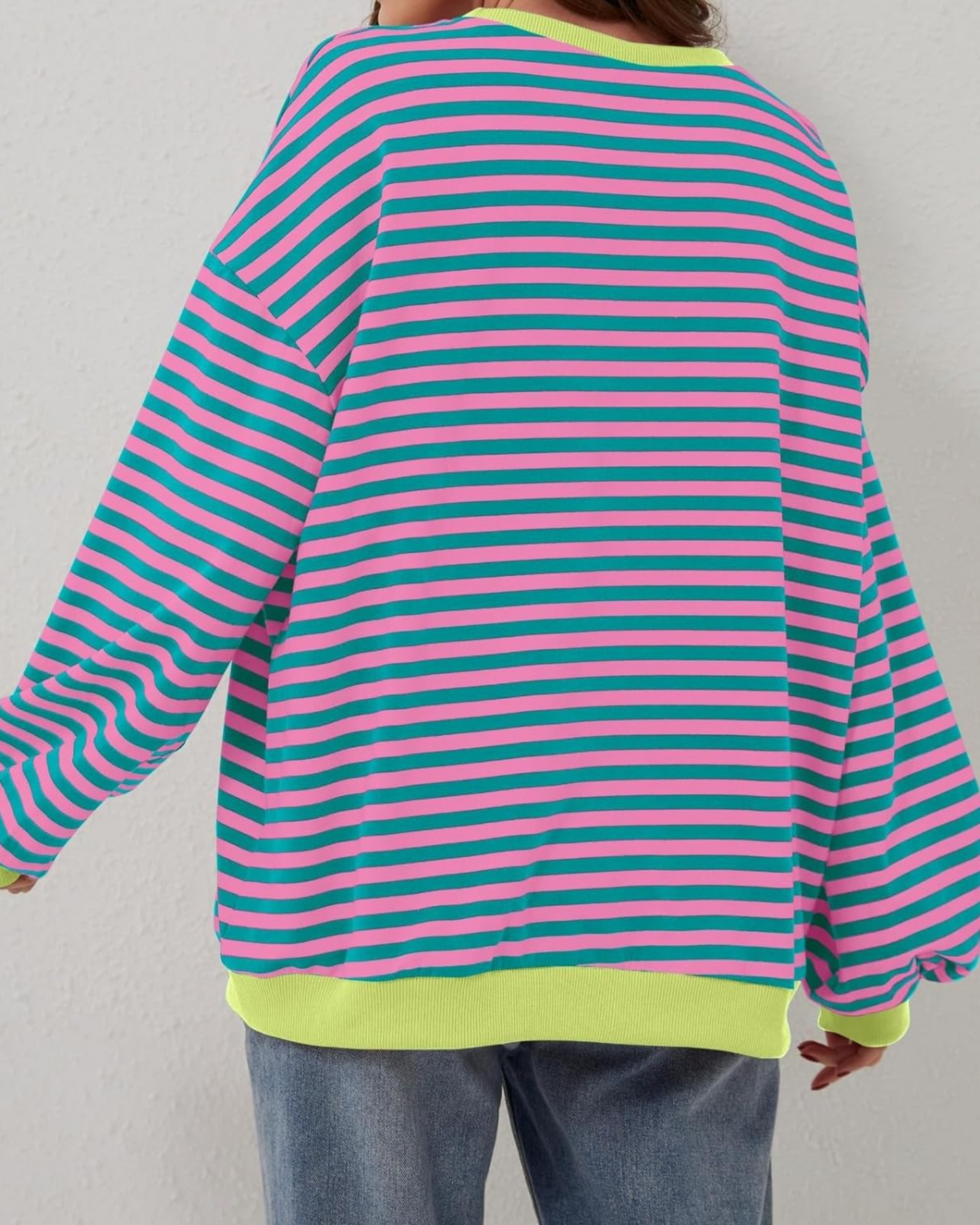 DUA | SWEAT-SHIRT RAYÉ OVERSIZE À MANCHES LONGUES