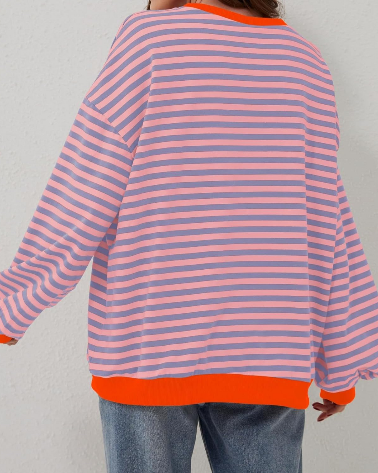 DUA | SWEAT-SHIRT RAYÉ OVERSIZE À MANCHES LONGUES