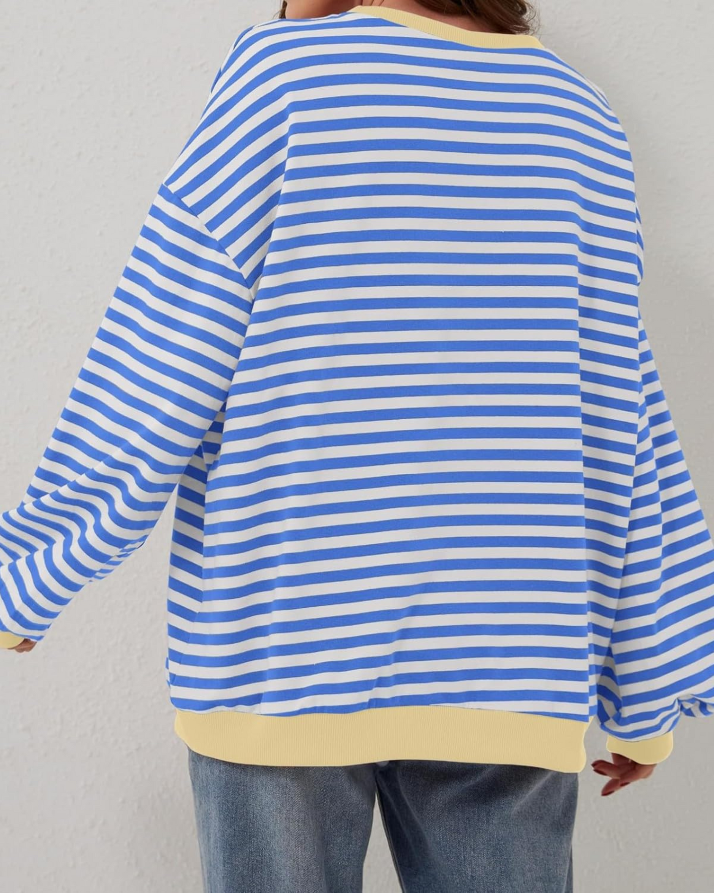 DUA | SWEAT-SHIRT RAYÉ OVERSIZE À MANCHES LONGUES