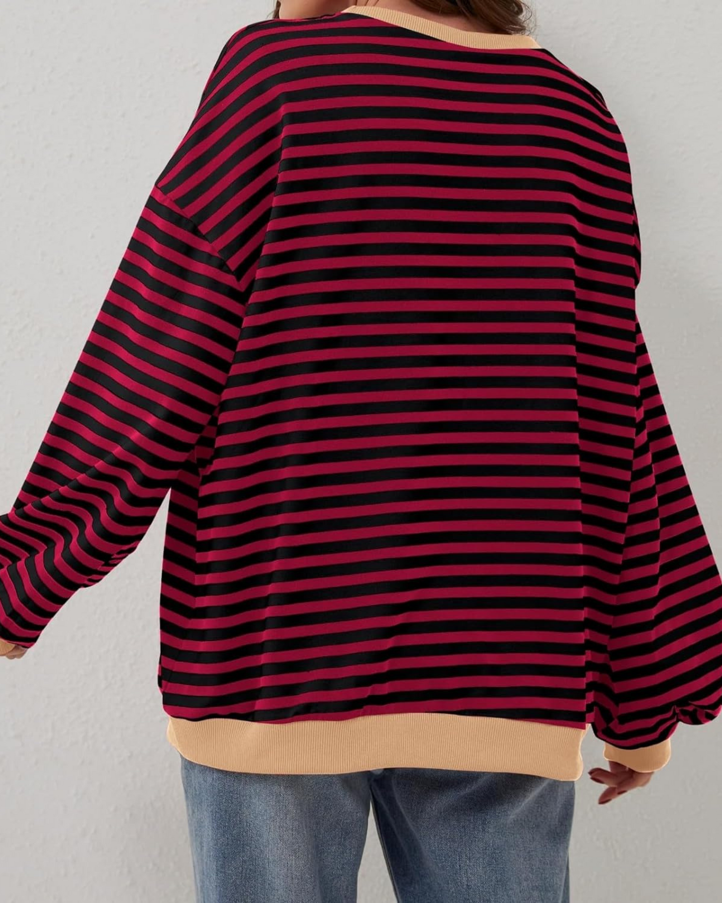 DUA | SWEAT-SHIRT RAYÉ OVERSIZE À MANCHES LONGUES
