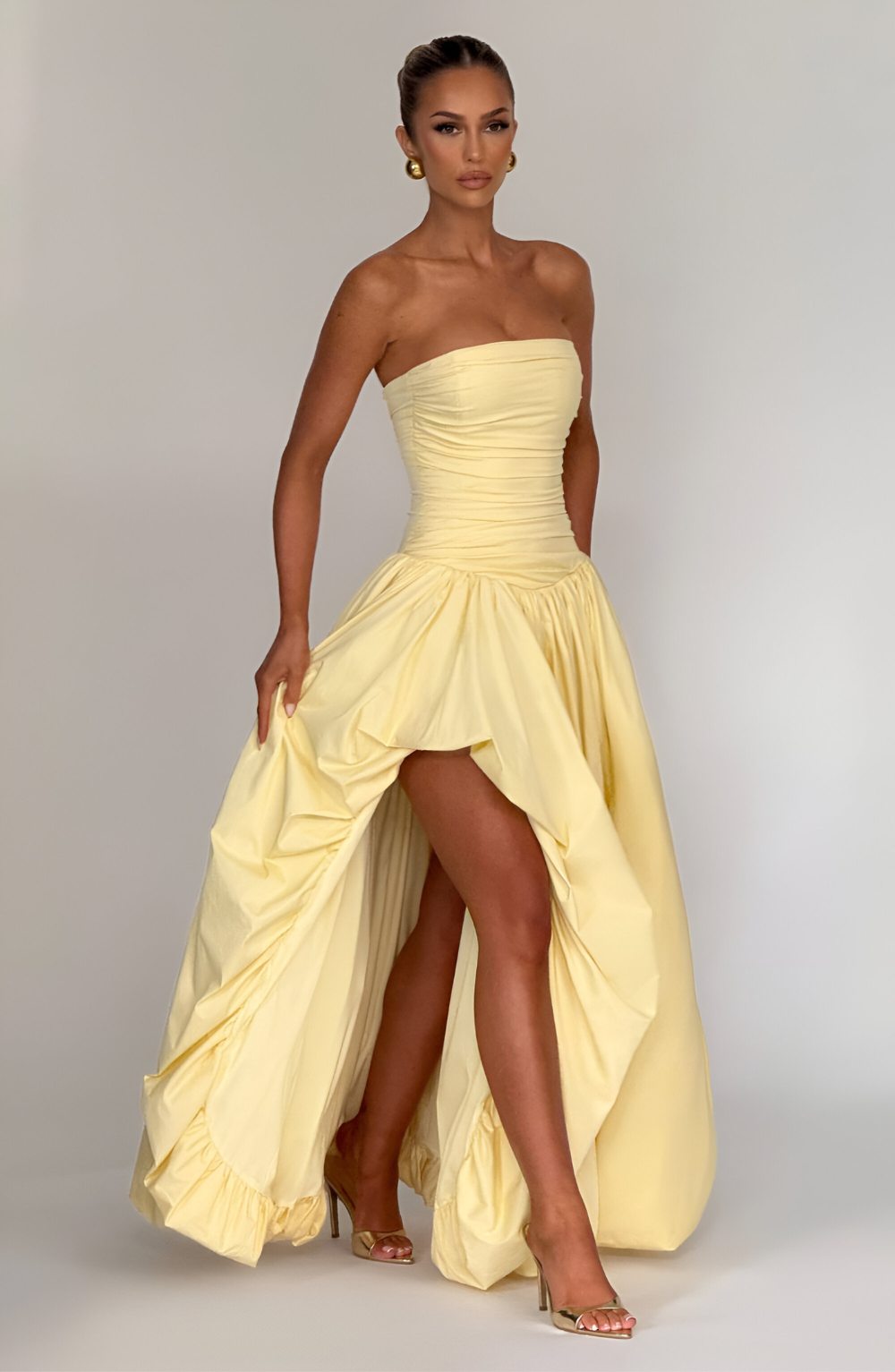 Émilienne – Robe longue bustier bouffante boule