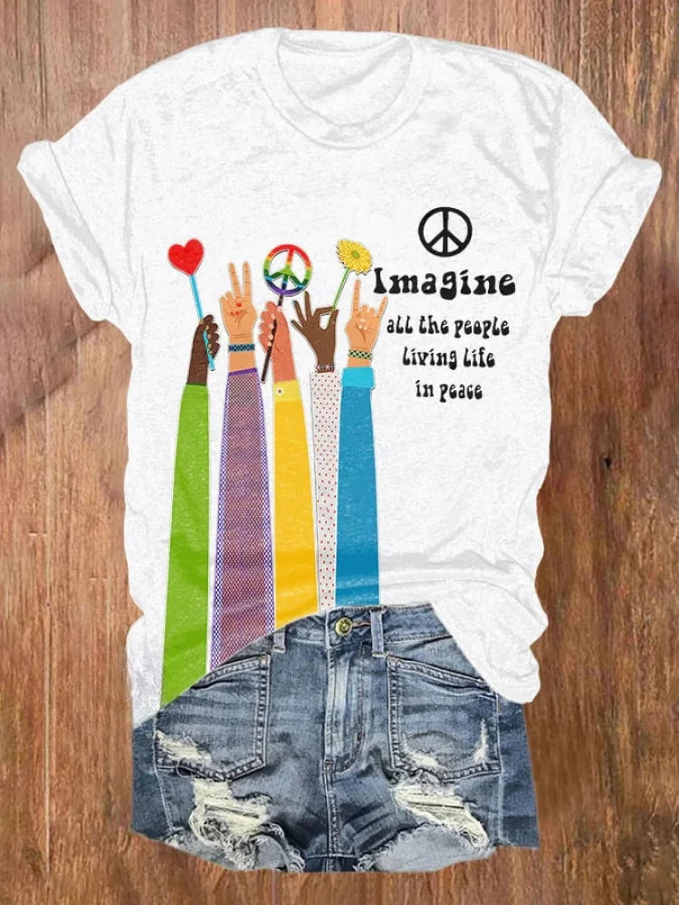 Laurent – T-shirt à manches courtes à imprimé rétro