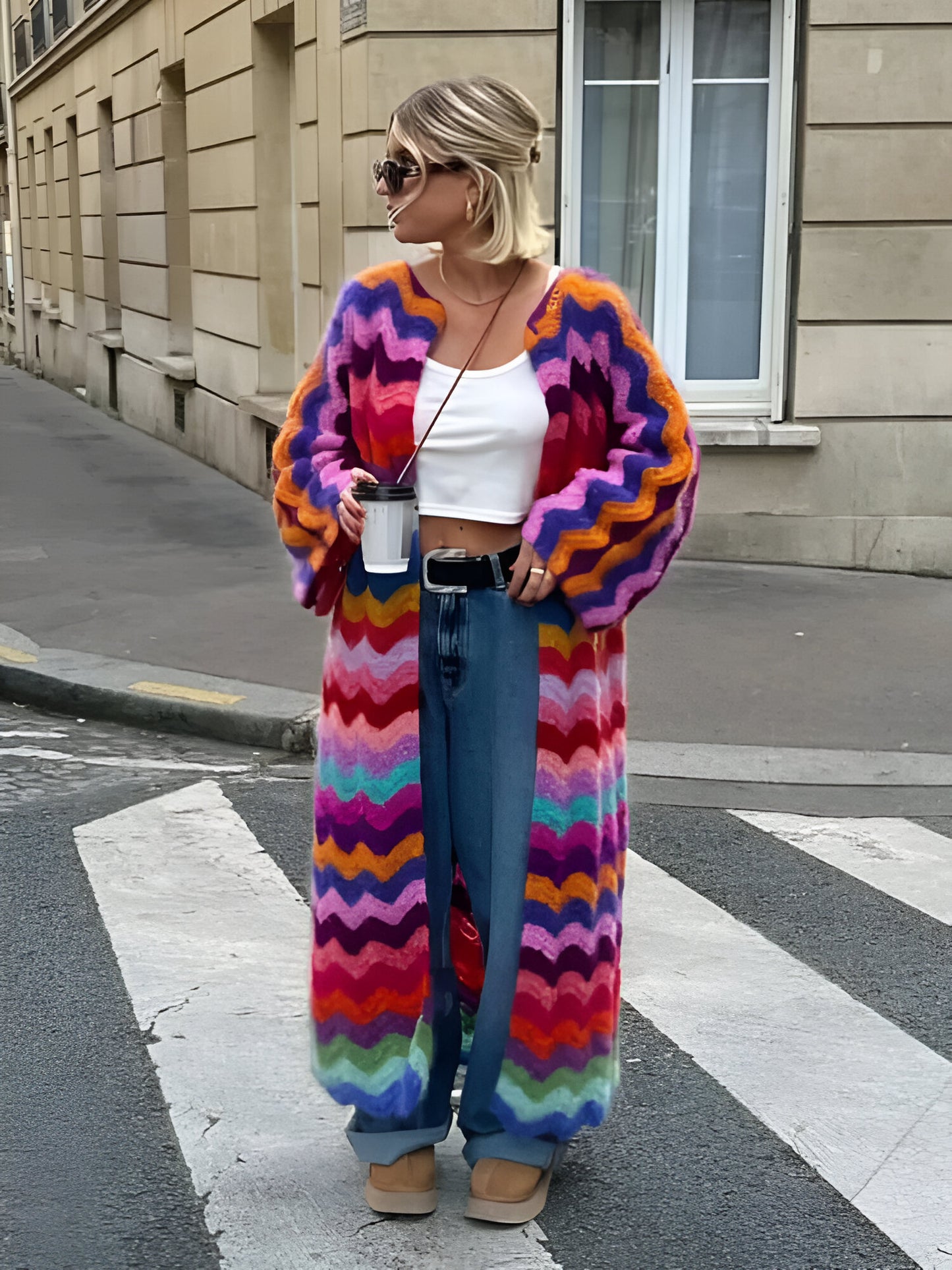 Maelle – Maxi Cardigan Multicolore (Édition Limitée)
