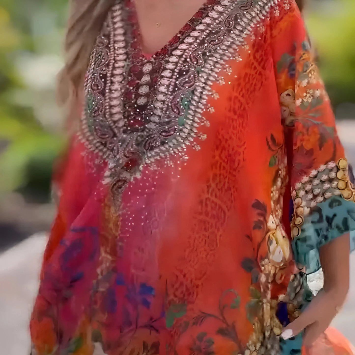 Capucine – Robe bohème asymétrique à col en V