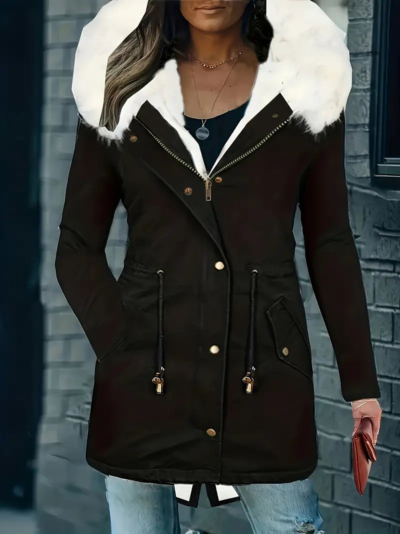 Åshild - Parka à capuche avec bordure en fourrure