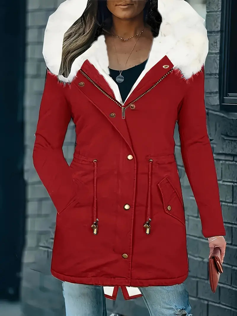 Åshild - Parka à capuche avec bordure en fourrure