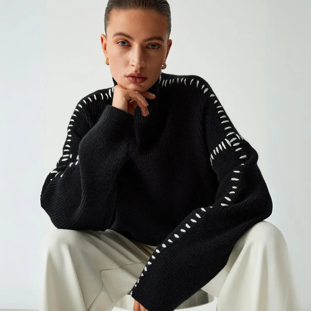 Maren – Pull ample à col montant