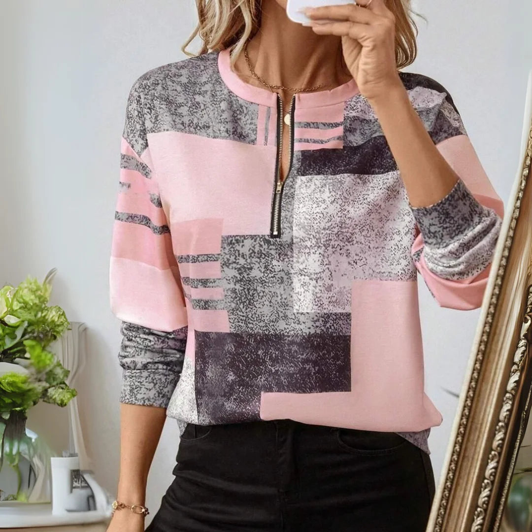 Tessa - Sweat-shirt colorblock vintage avec classe