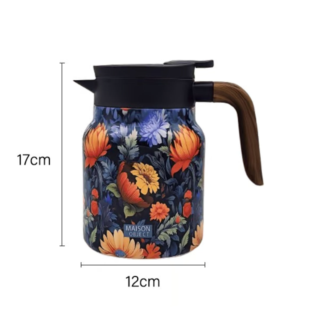 Jardin – Thermos floral avec poignée à double texture
