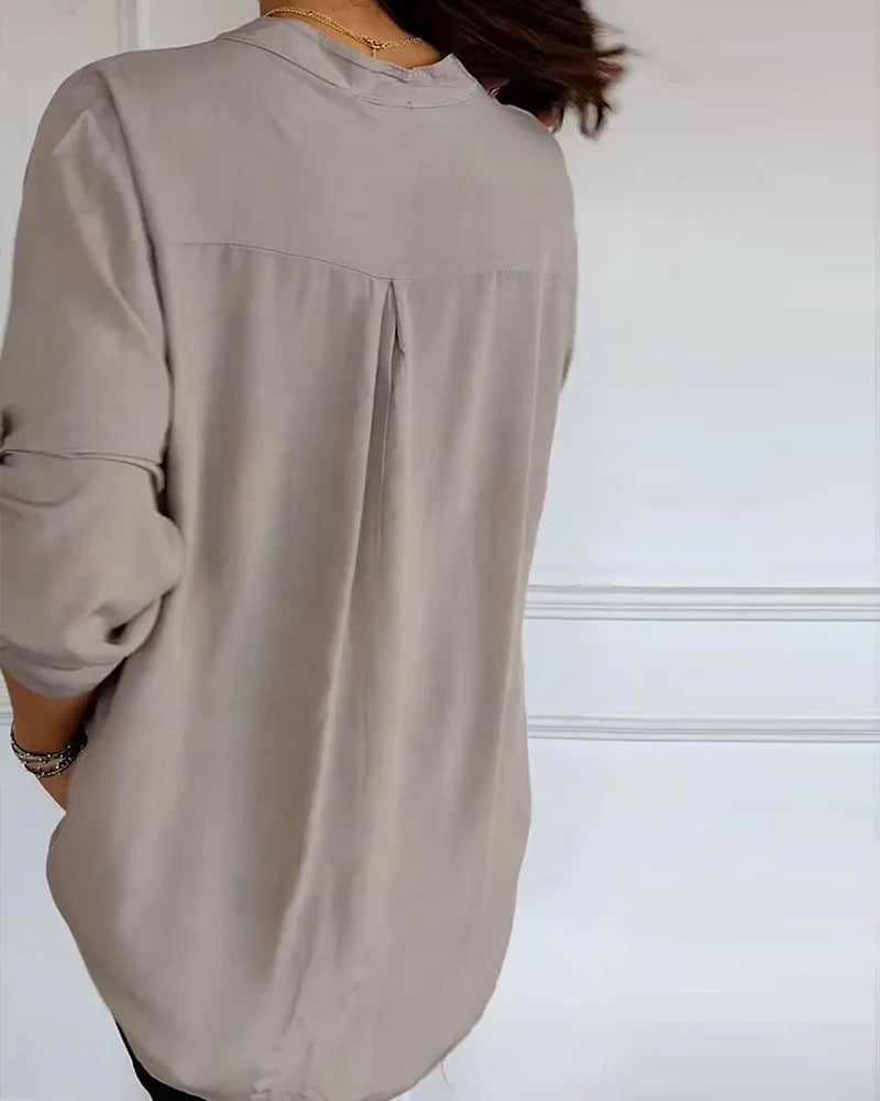 Isabelle – Chemise décontractée à imprimé brique et paillettes