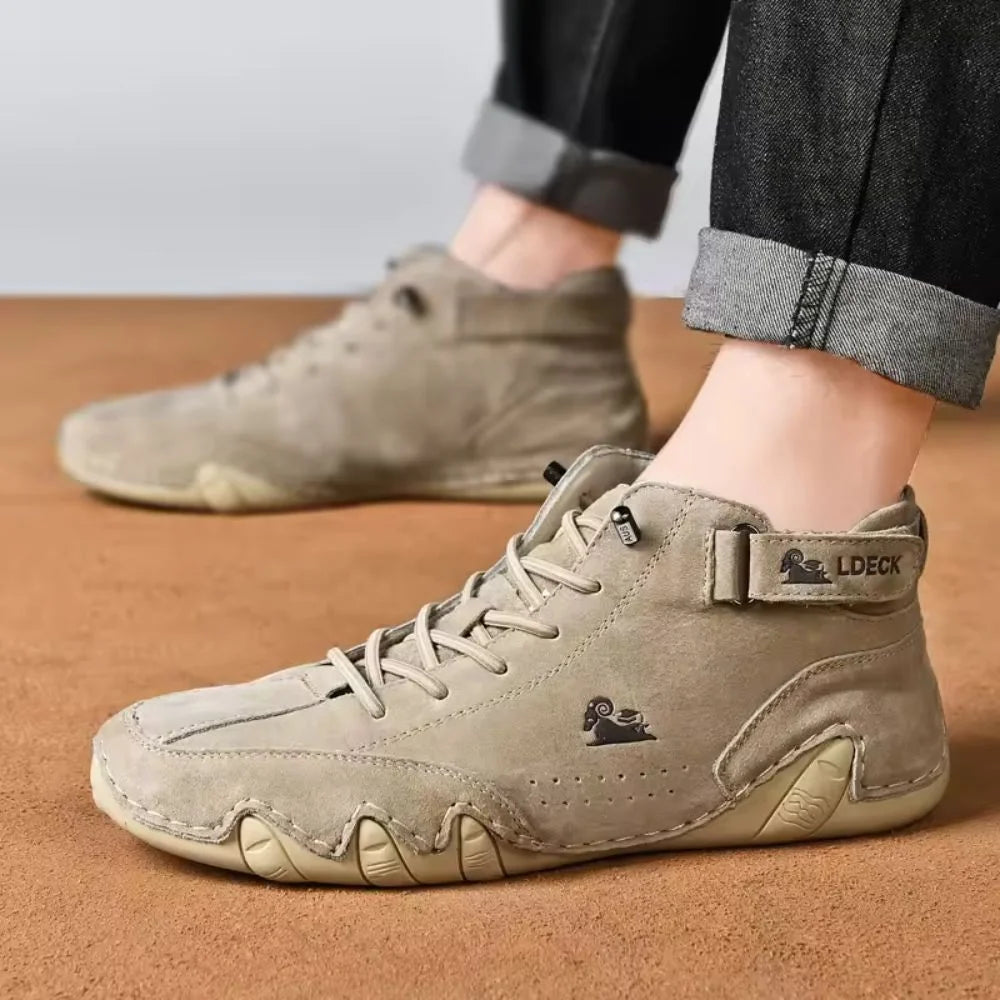 Nicolas - Mocassins en cuir à scratch pour homme