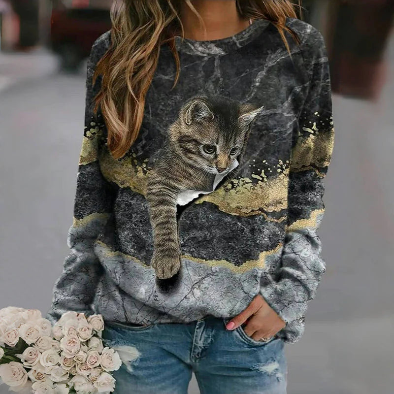 Perine – Sweat-shirt douillet inspiré du chat