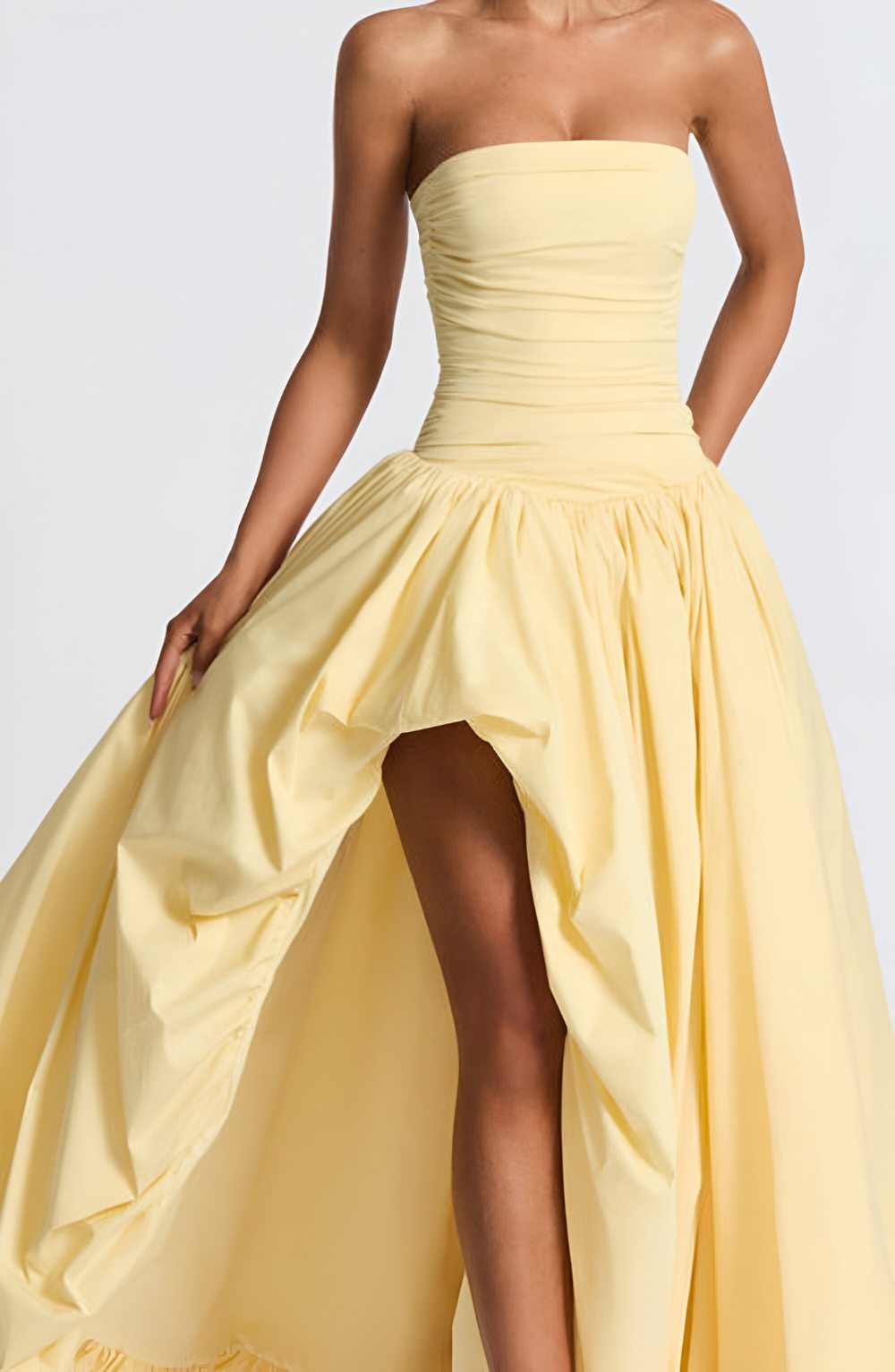 Émilienne – Robe longue bustier bouffante boule