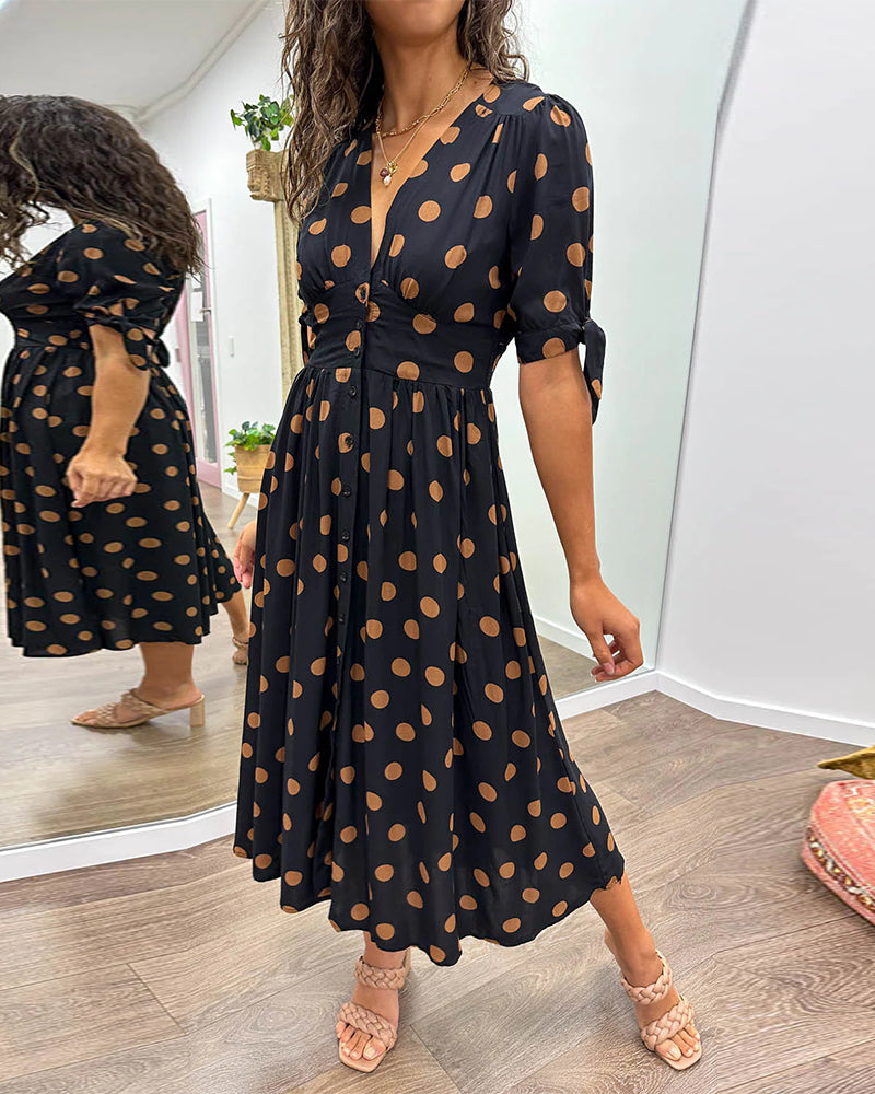 DAISY | ROBE ÉLÉGANTE À POIS MODERNES
