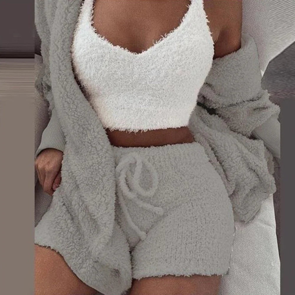 Noémie – Ensemble pyjama d'hiver 3 pièces douillet
