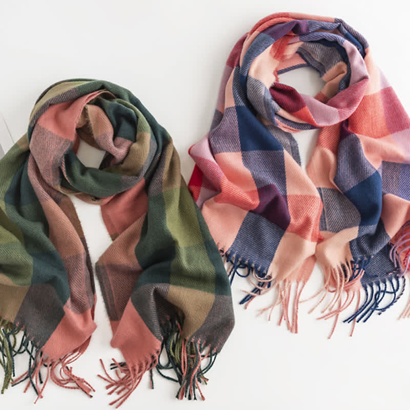 "Anais - Écharpe à franges vibrante pour femme aux couleurs vives et accrocheuses"