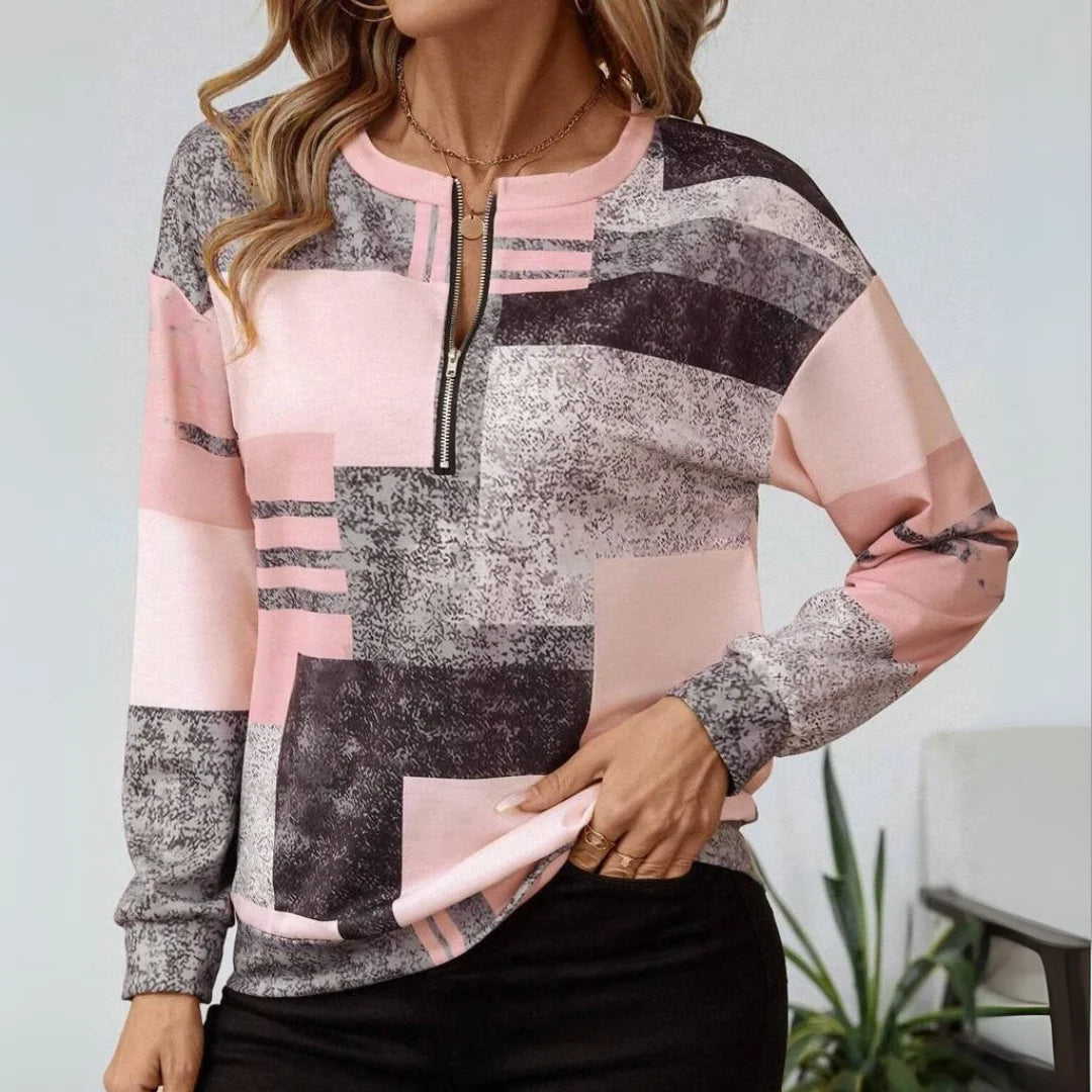 Tessa - Sweat-shirt colorblock vintage avec classe