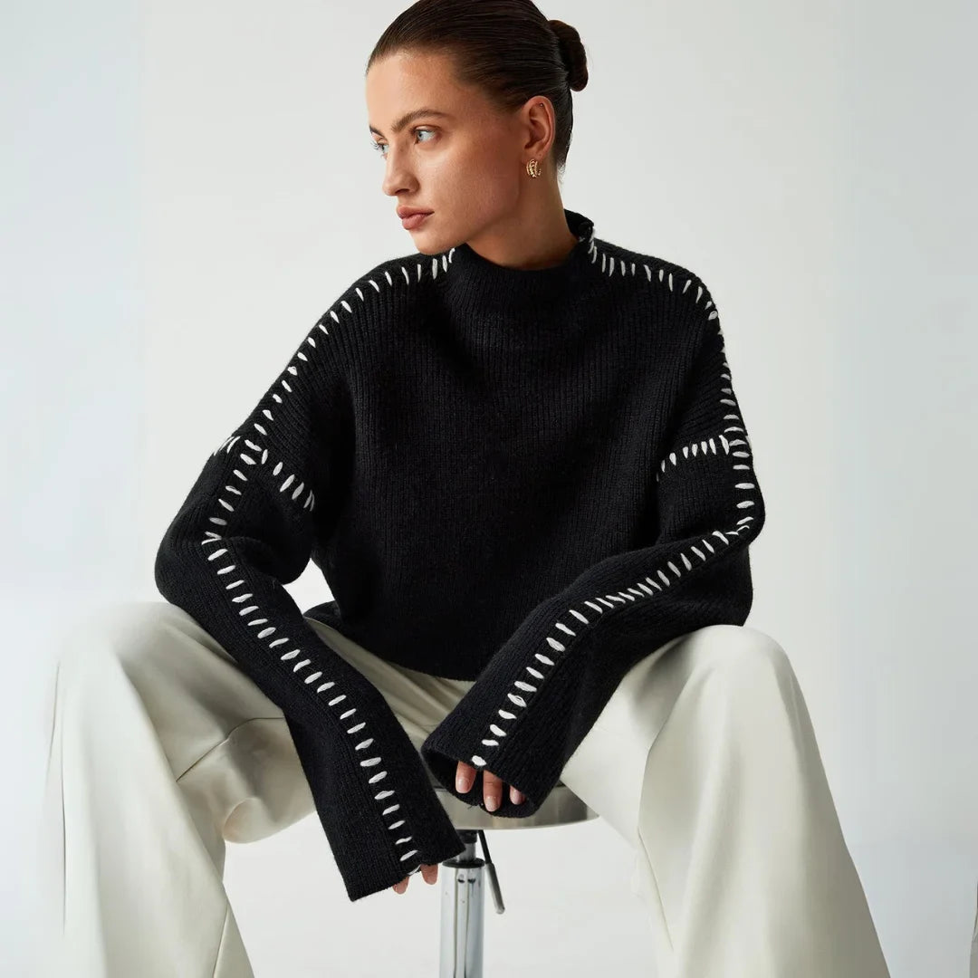 Maren – Pull ample à col montant