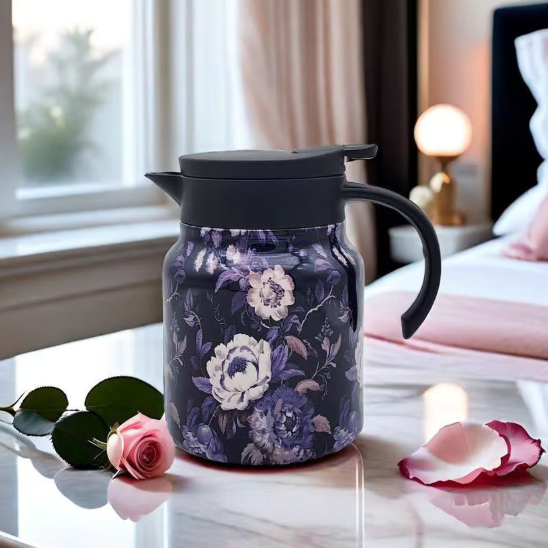 Jardin – Thermos floral avec poignée à double texture