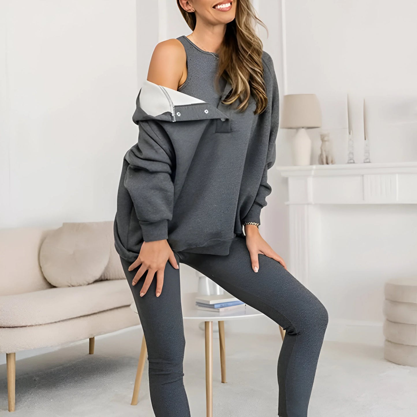 Elara – Ensemble sweat-shirt trois pièces décontracté et confortable