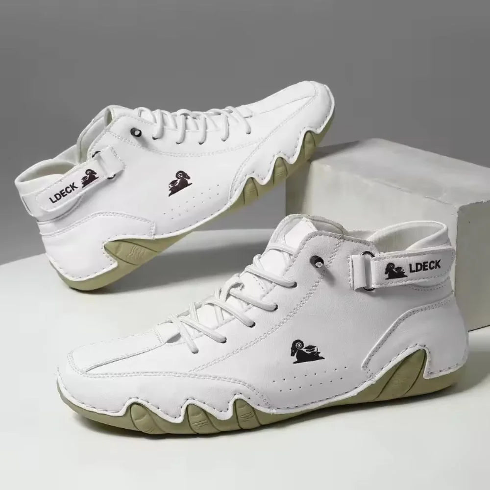 Nicolas - Mocassins en cuir à scratch pour homme