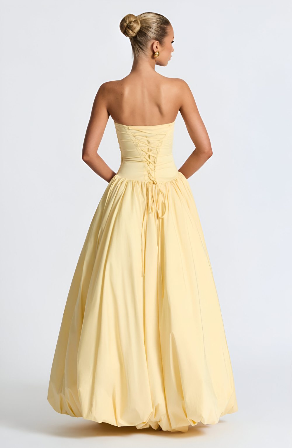 Émilienne – Robe longue bustier bouffante boule