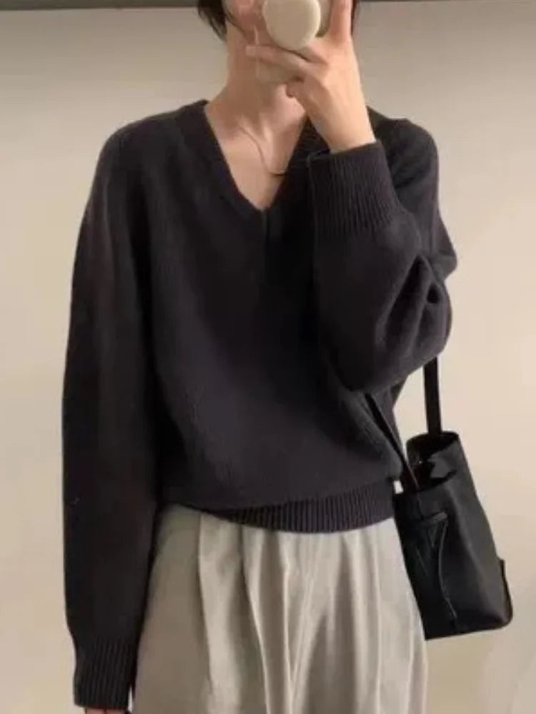 Céline - Pull col V en pure laine