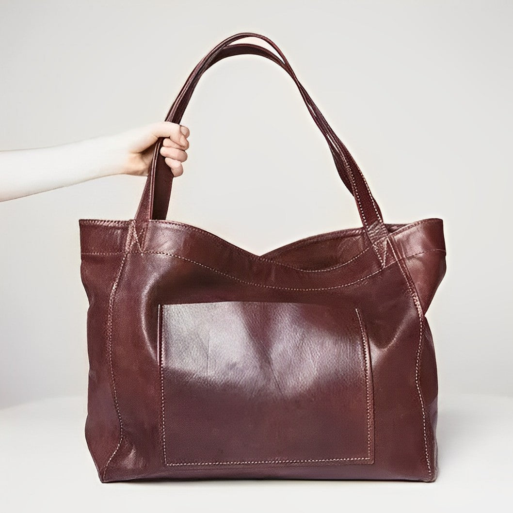 Łucja - Grand sac à main en cuir vintage