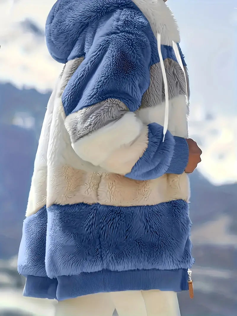 Elina - Veste Teddy à blocs de couleurs