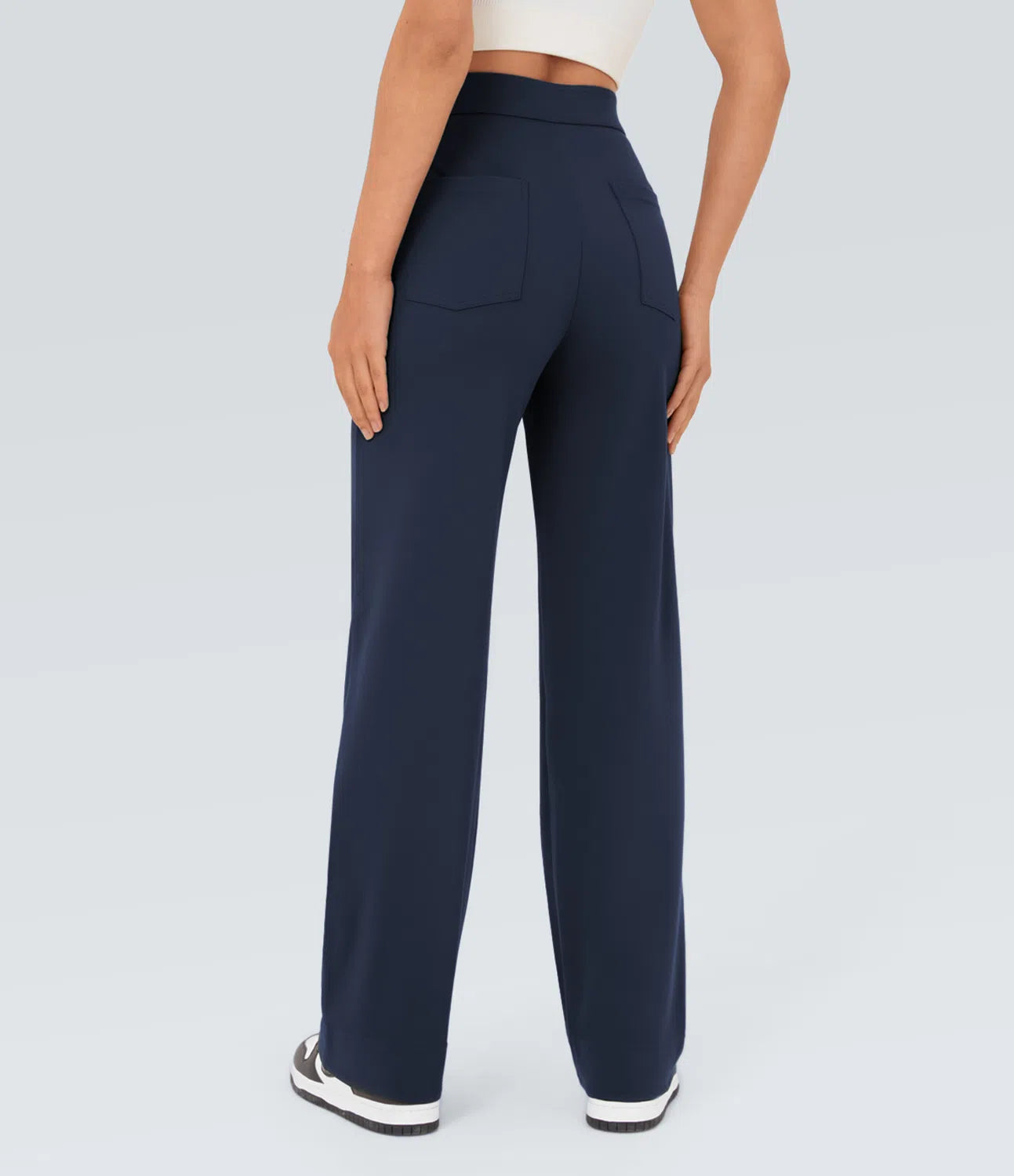 Noé – Pantalon large taille haute à boutons