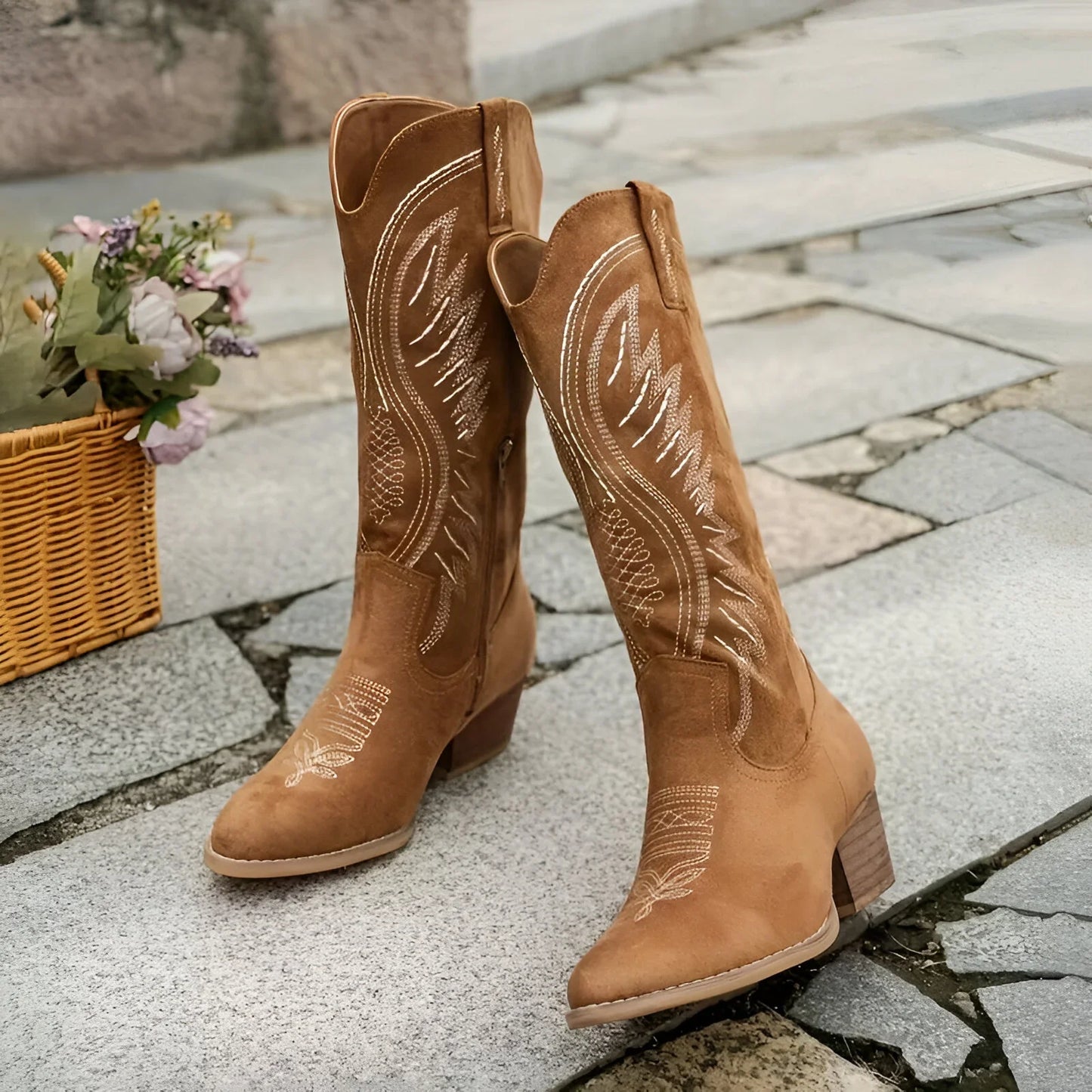 LARA - BOTTINES DE COWBOY À TALON GROS