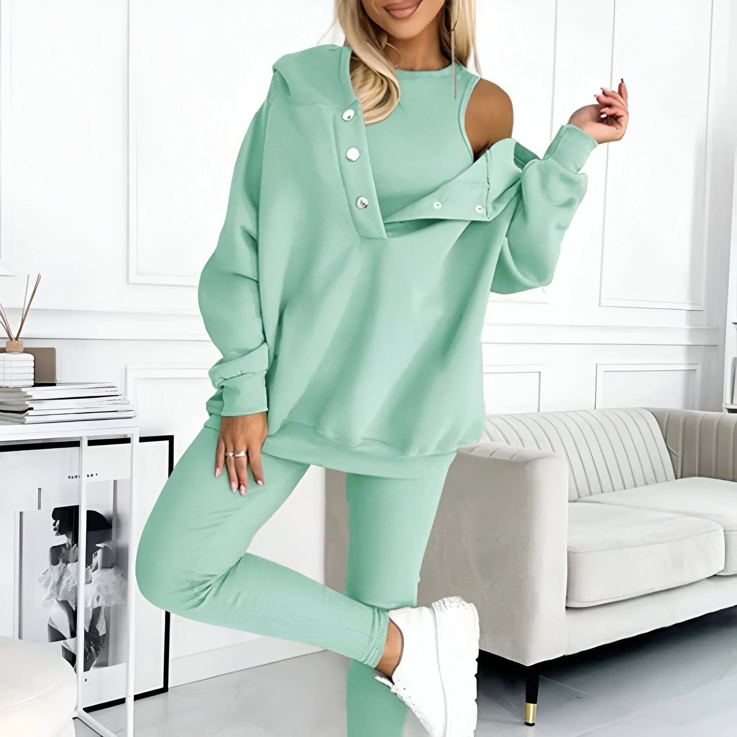Elara – Ensemble sweat-shirt trois pièces décontracté et confortable