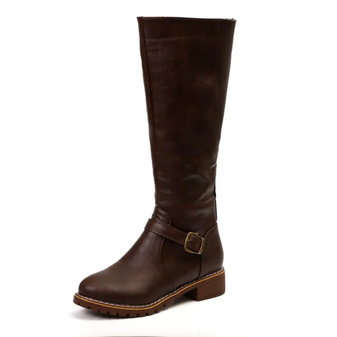 Mette – Bottes hautes en cuir résistantes aux intempéries