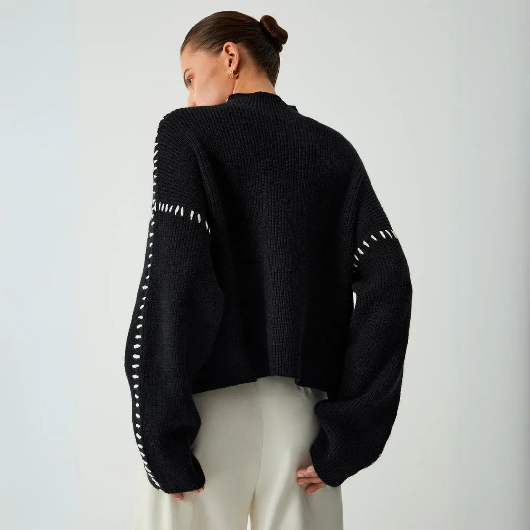 Maren – Pull ample à col montant