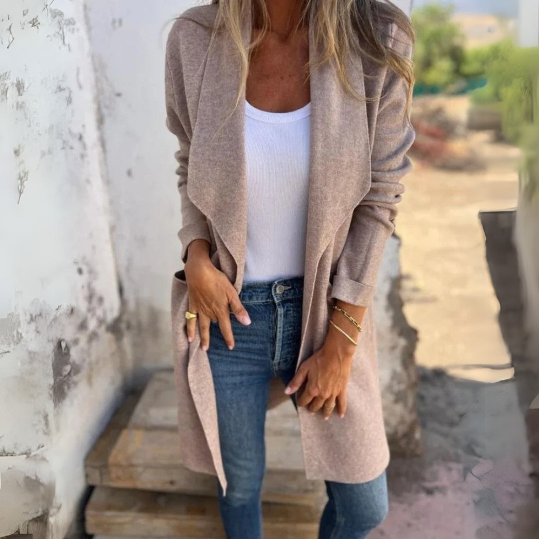 Élodie – Veste cardigan décontractée à revers