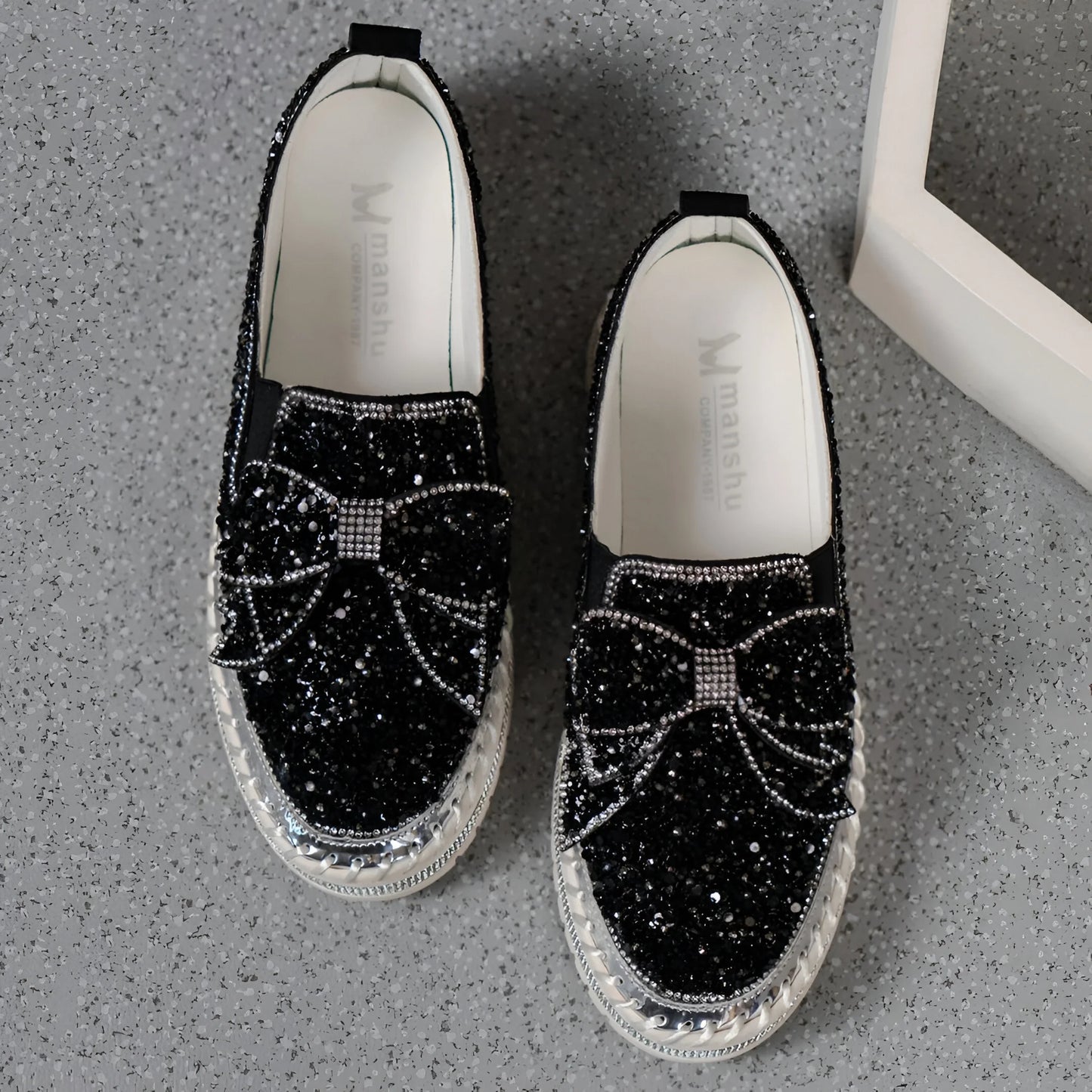 Isabeau – Mocassins décontractés ornés d'un nœud en strass