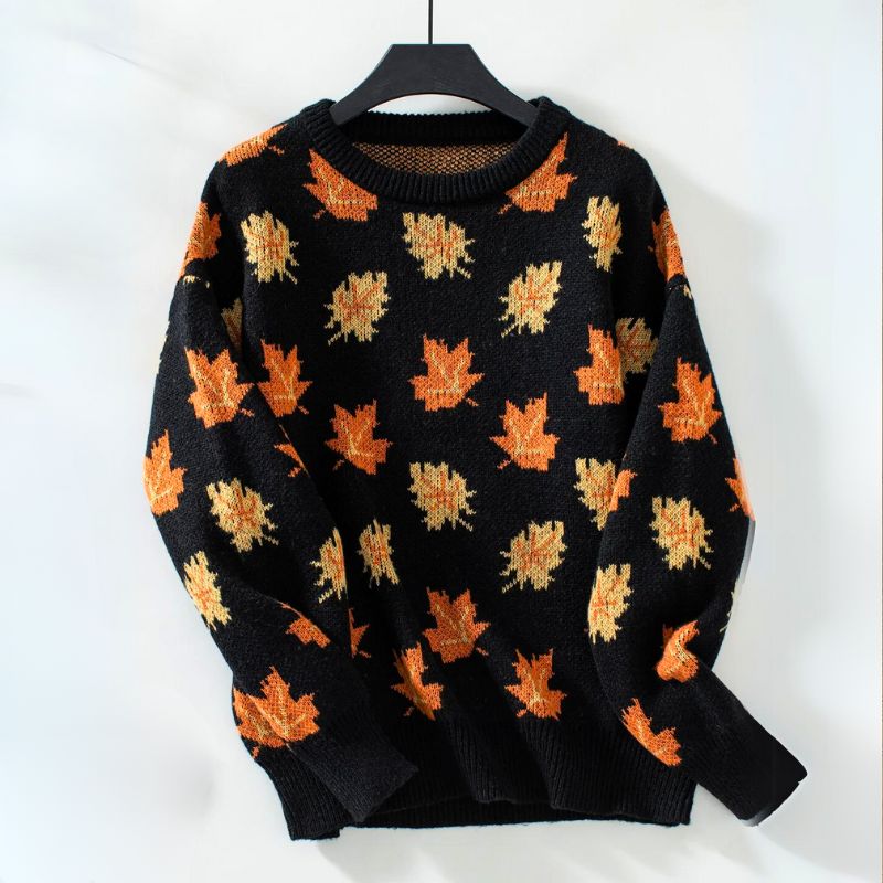 Ylva – Pull à motif feuille d'érable