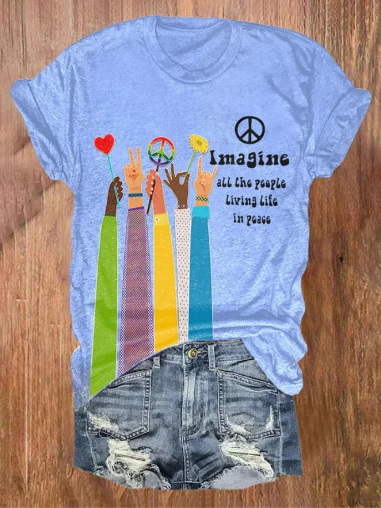 Laurent – T-shirt à manches courtes à imprimé rétro