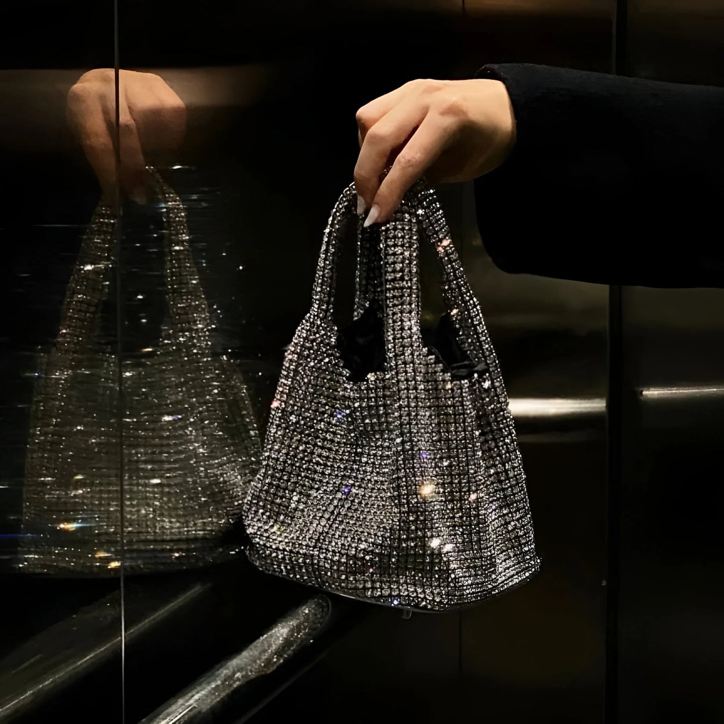 Brilly – Sac en cristal argenté Stardust