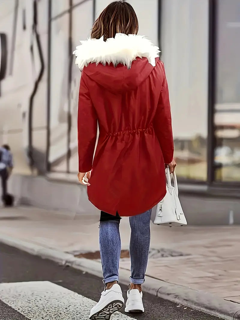 Åshild - Parka à capuche avec bordure en fourrure